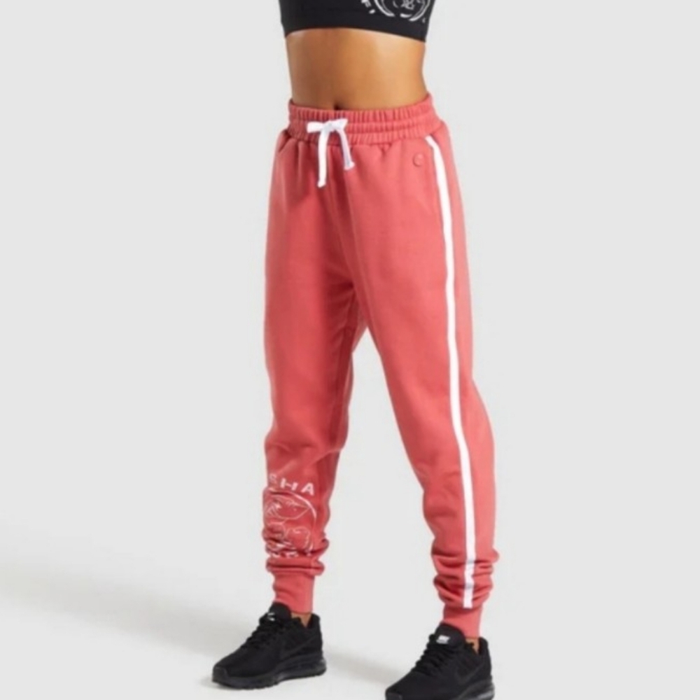 Gymshark Pink Track Pants with Tapered Ankles